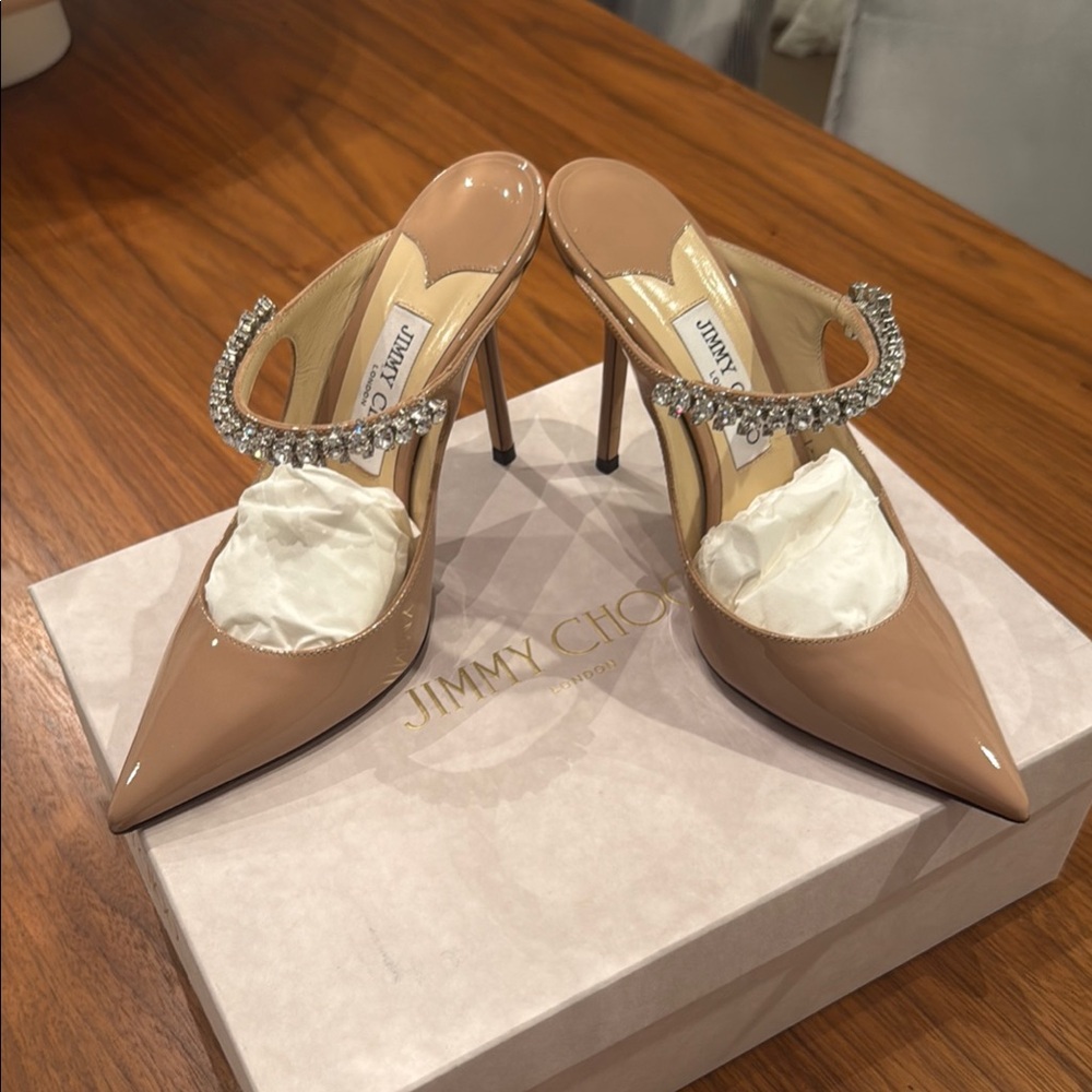 Jimmy Choo Bing 100 Heels with Sparkling Strap